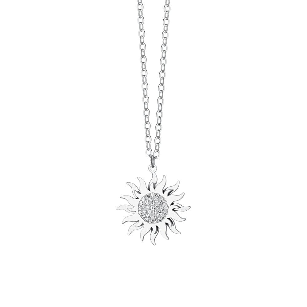 Luca Barra - COLLANA DONNA IN ACCIAIO SOLE GIREVOLE in Collane Alba Gioielli - Casoria, commercioVirtuoso.it
