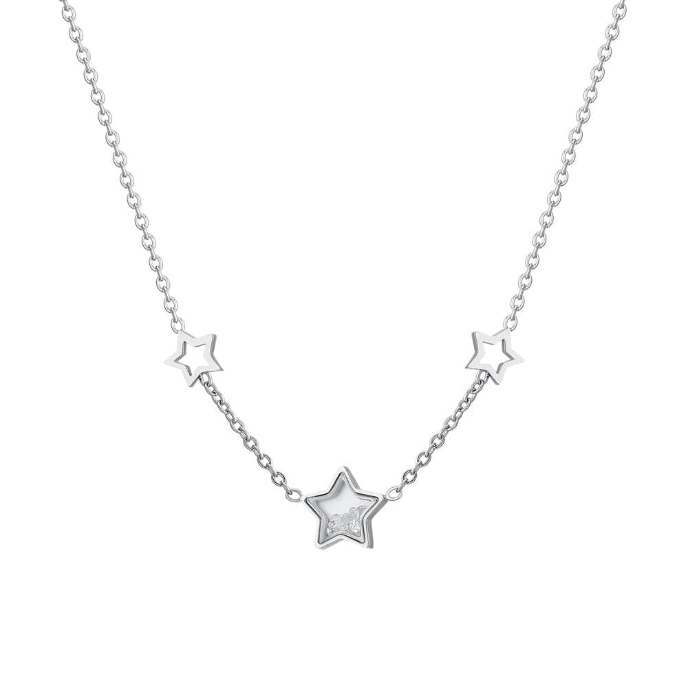 Luca Barra - COLLANA DONNA IN ACCIAIO STELLE E ZIRCONI in Collane Alba Gioielli - Casoria, commercioVirtuoso.it