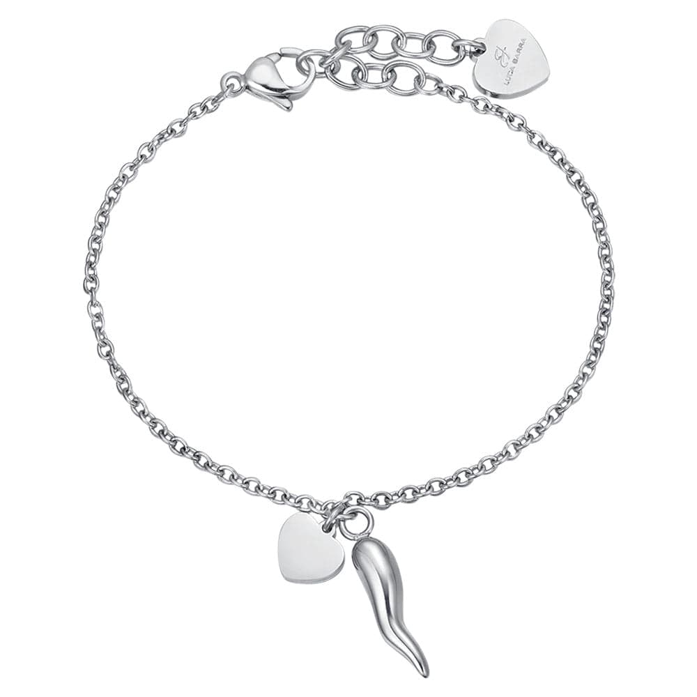 Luca Barra - BRACCIALE DONNA IN ACCIAIO CON CUORE E CORNO in Bracciali Alba Gioielli - Casoria, commercioVirtuoso.it