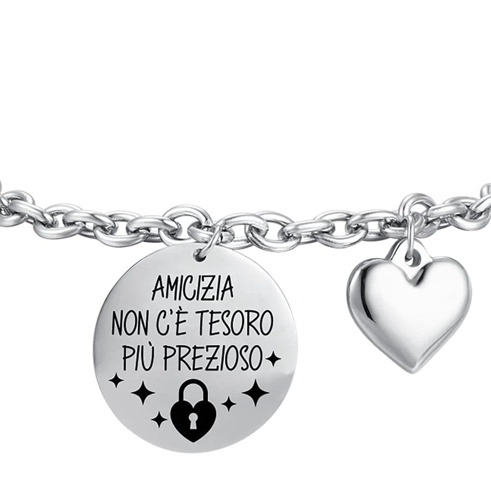 Luca Barra - BRACCIALE DONNA IN ACCIAIO AMICIZIA NON C'E' TESORO PIU' PREZIOSO in Bracciali Alba Gioielli - Casoria, commercioVirtuoso.it