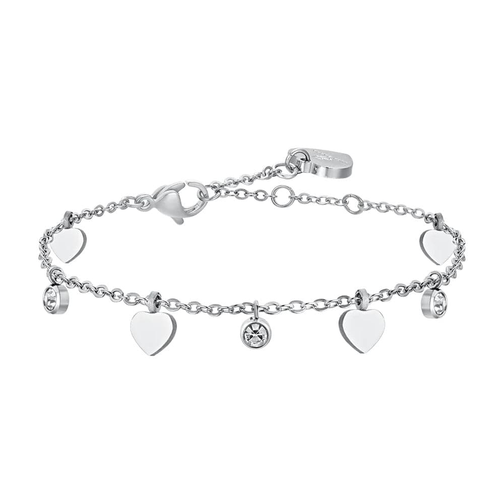 Luca Barra - BRACCIALE DONNA IN ACCIAIO CUORI E CRISTALLI in Bracciali Alba Gioielli - Casoria, commercioVirtuoso.it