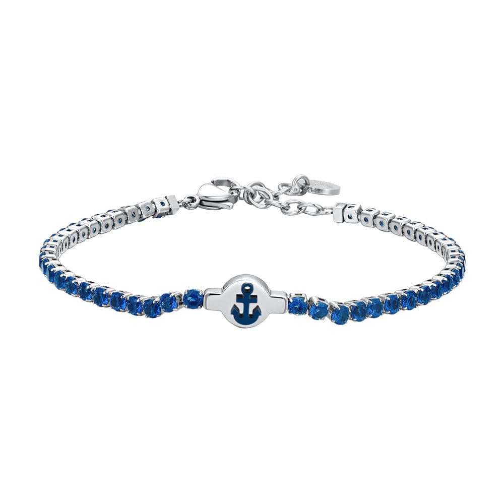 Luca Barra - BRACCIALE TENNIS UOMO IN ACCIAIO ZIRCONI BLU in Bracciali Alba Gioielli - Casoria, commercioVirtuoso.it