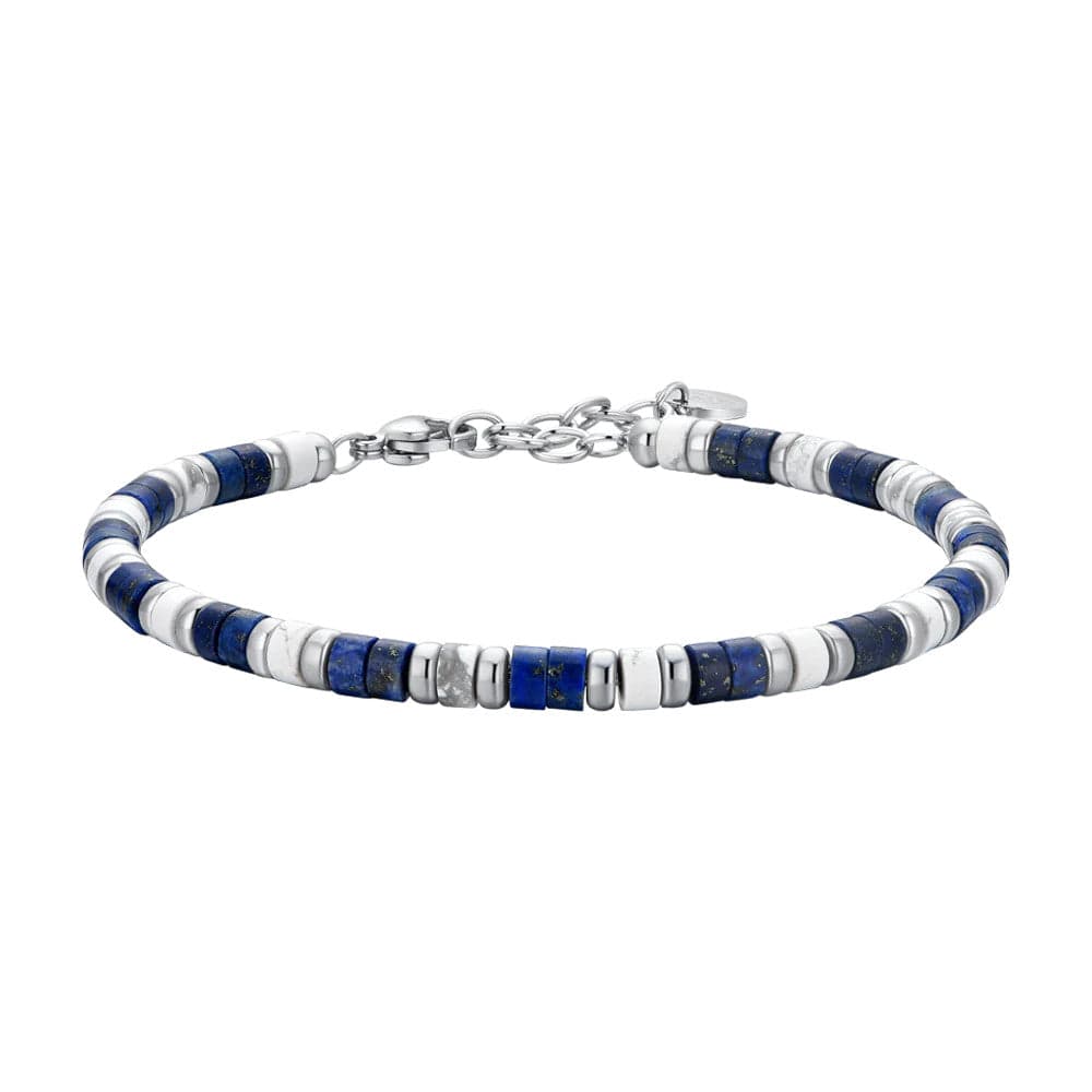 Luca Barra - BRACCIALE UOMO IN ACCIAIO PIETRE LAPIS in Bracciali Alba Gioielli - Casoria, commercioVirtuoso.it