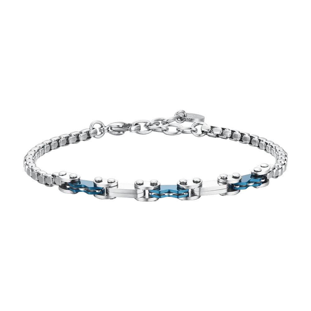 Luca Barra - BRACCIALE UOMO IN ACCIAIO CON ELEMENTI IP BLU in Bracciali Alba Gioielli - Casoria, commercioVirtuoso.it