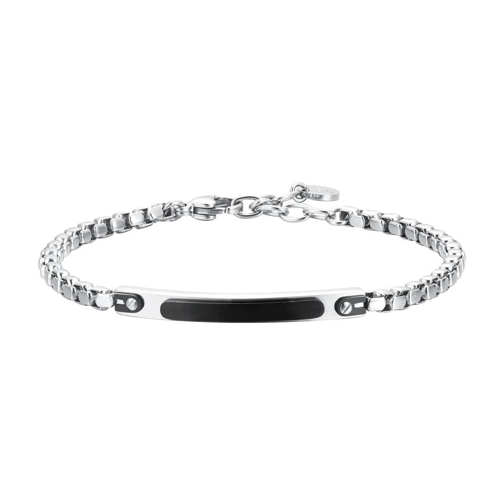Luca Barra - BRACCIALE UOMO IN ACCIAIO PIASTRA IP BLACK in Bracciali Alba Gioielli - Casoria, commercioVirtuoso.it