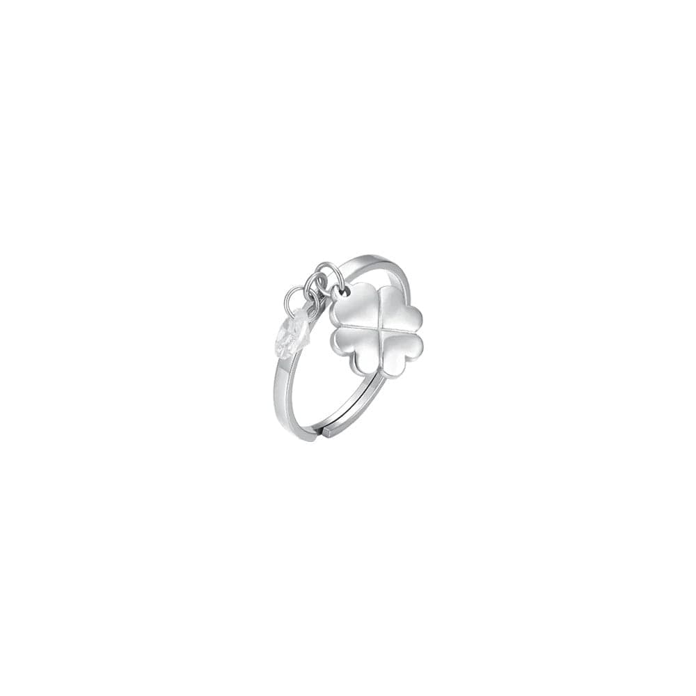 Luca Barra - ANELLO DONNA IN ACCIAIO QUADRIFOGLIO E ZIRCONE in Anelli Alba Gioielli - Casoria, commercioVirtuoso.it