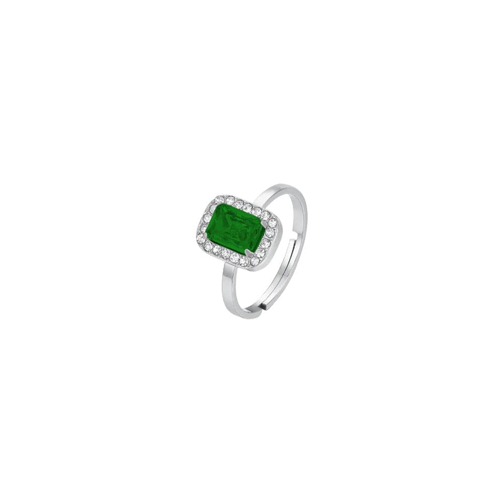Luca Barra - ANELLO DONNA IN ACCIAIO CRISTALLI E ZIRCONE VERDE in Anelli Alba Gioielli - Casoria, commercioVirtuoso.it