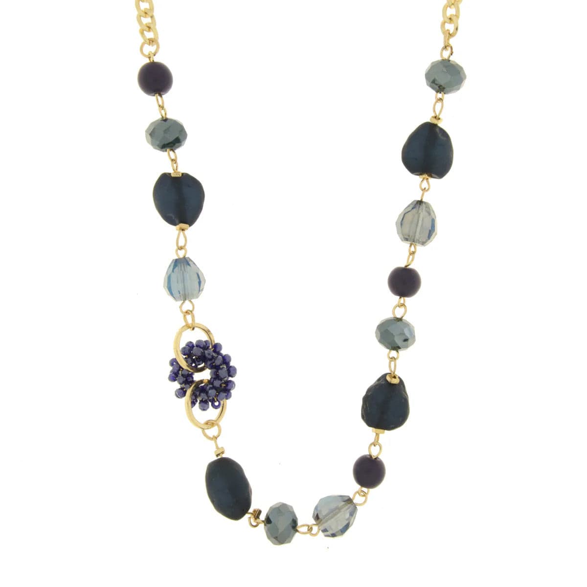 BYSIMON - Collana in Metallo con pietre e dettaglio in perline blu in Collane Alba Gioielli - Casoria, commercioVirtuoso.it