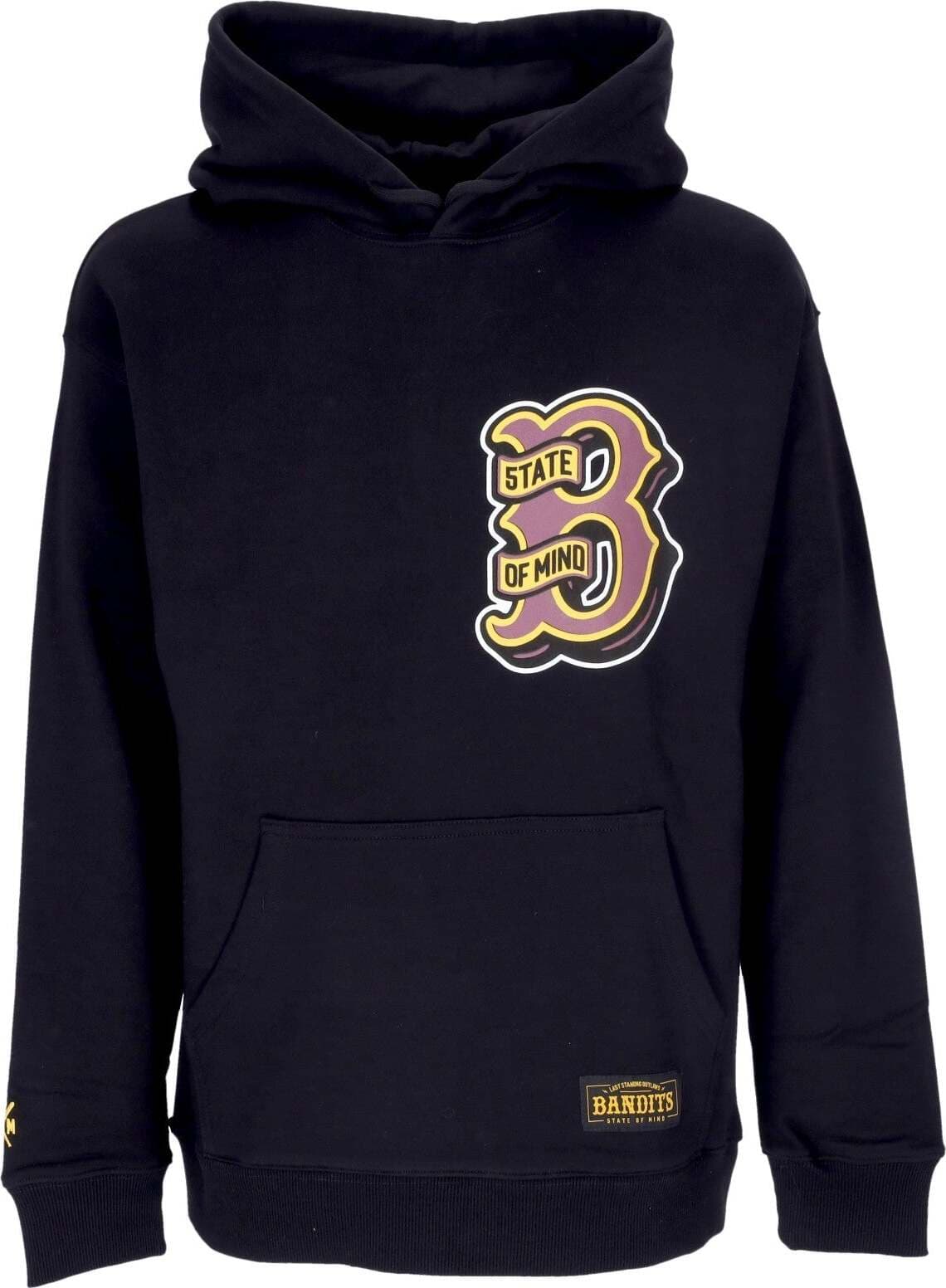 5TATE-OF-MIND-Felpa-Cappuccio-Uomo-Bandits-Hoodie-Black-da-uomo
