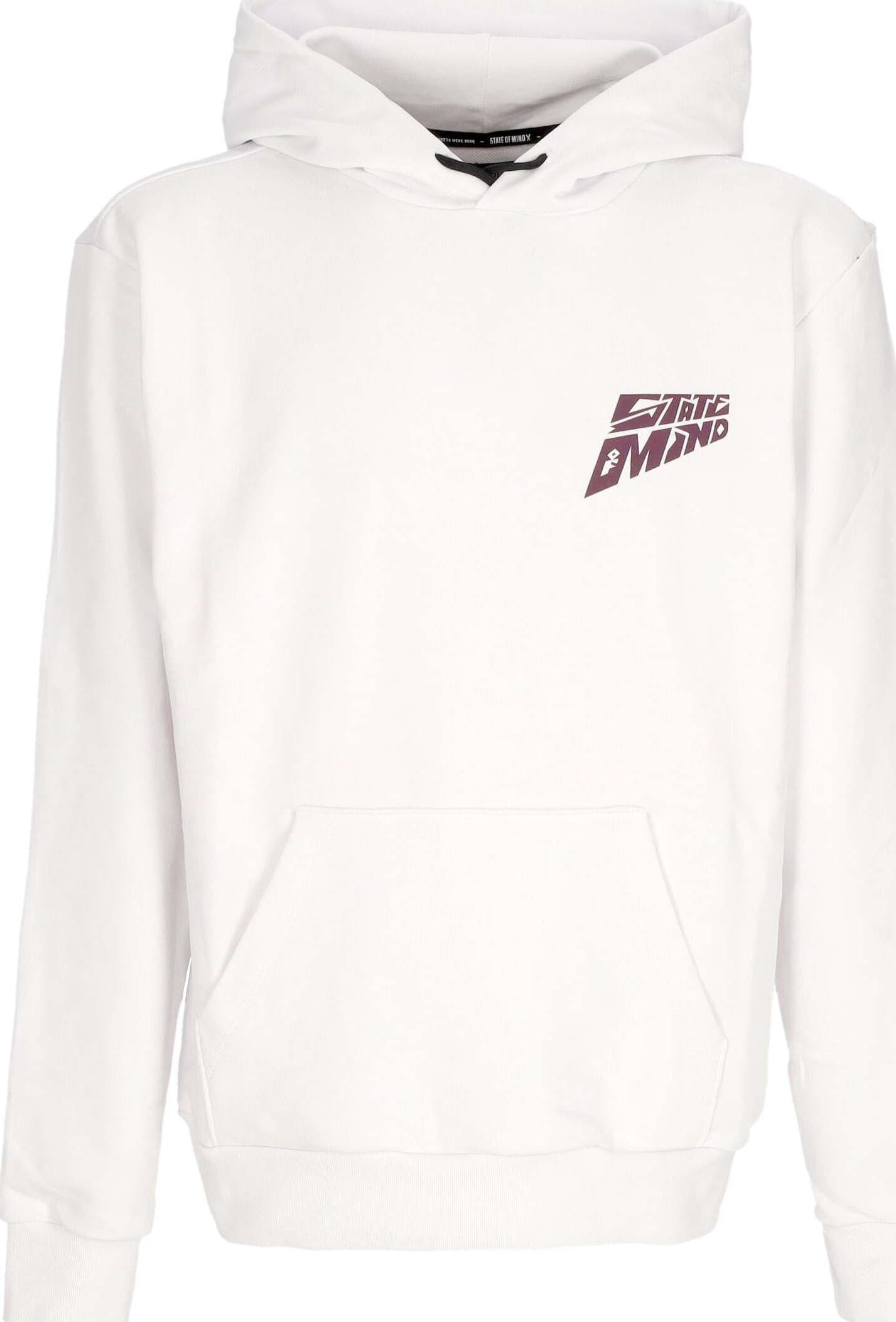 5TATE-OF-MIND-Felpa-Leggera-Cappuccio-Uomo-Baller-Hoodie-White-da-uomo