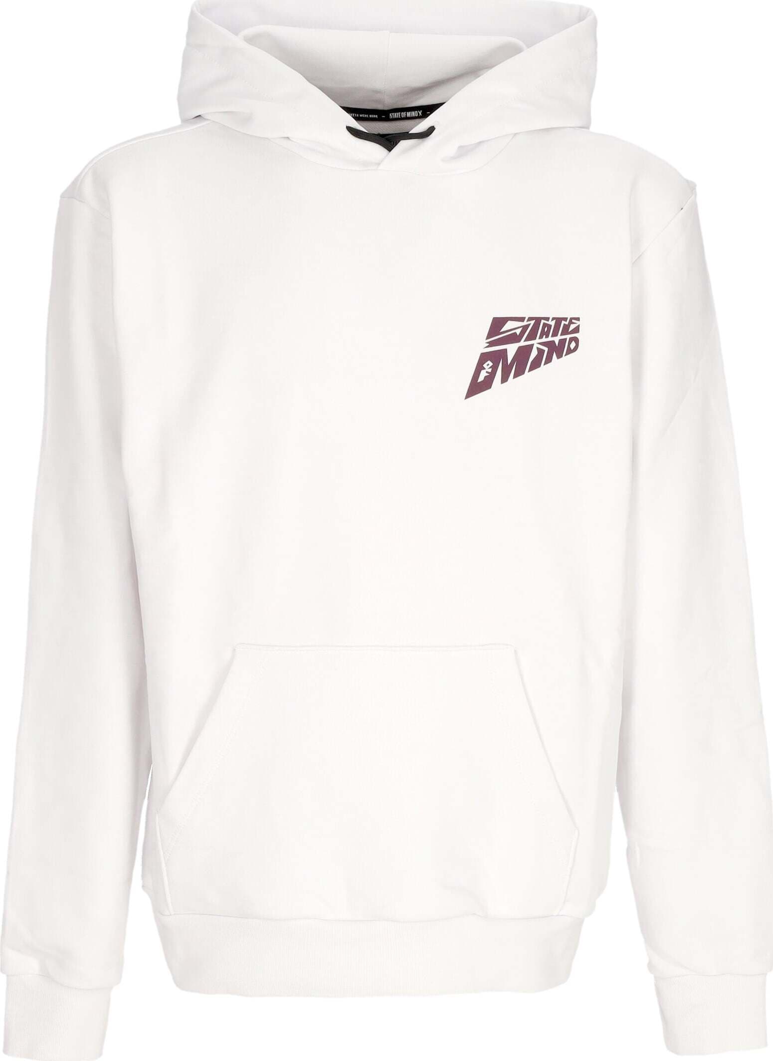 5TATE-OF-MIND-Felpa-Leggera-Cappuccio-Uomo-Baller-Hoodie-White-da-uomo