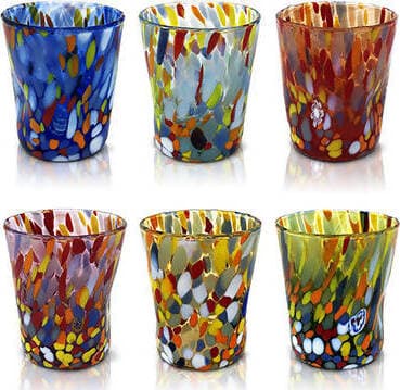 6 Bicchieri da CAFFE'/LIQUORE In Vetro di Murano Venezia Colorato Bicchiere con Murrine Design Stile CLASSIC Moderno Prodotto a Mano in Italia Casa e cucina/Stoviglie/Bicchieri e cristalli/Bicchieri da liquore Mazzega Art & Design - Murano, Commerciovirtuoso.it