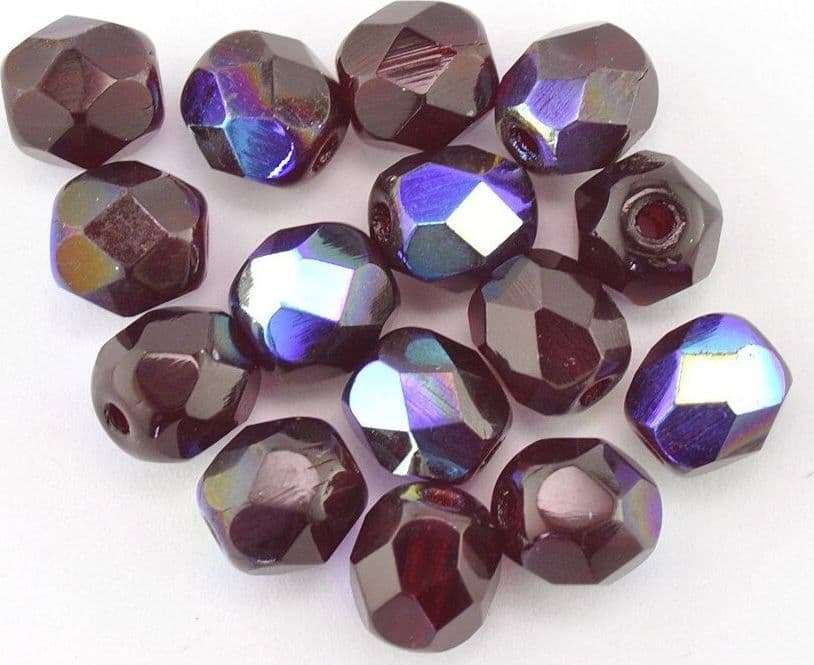 6-mm-tondo-sfaccettato-perle-di-vetro-rosso-scuro-4395-AB-Qty-1