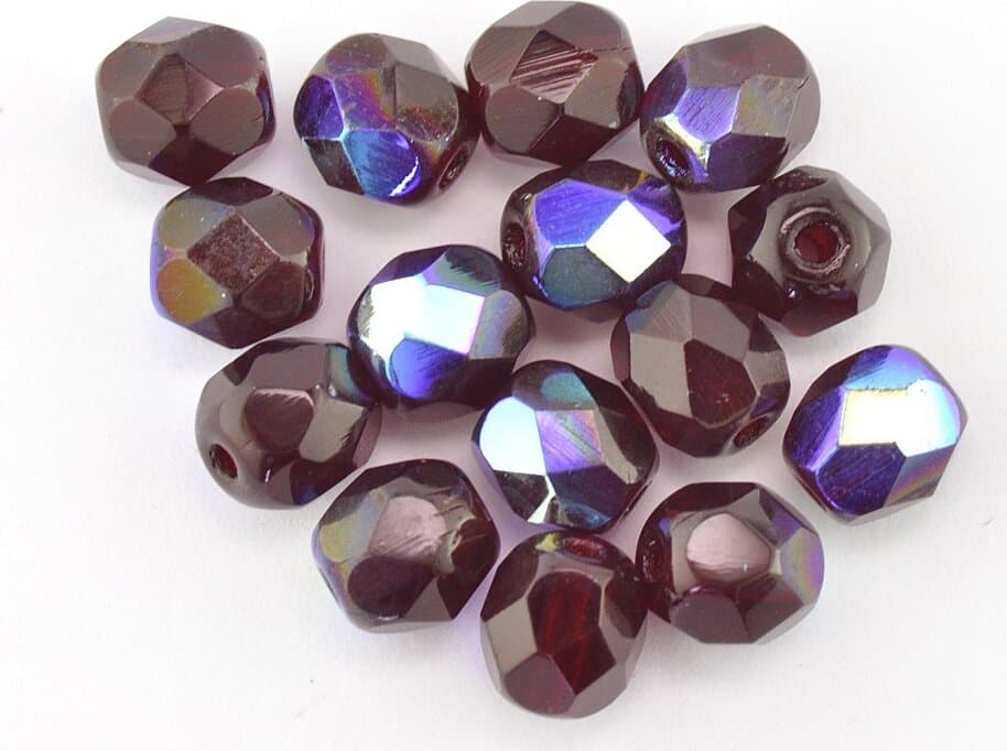 6-mm-tondo-sfaccettato-perle-di-vetro-rosso-scuro-4395-AB-Qty-1