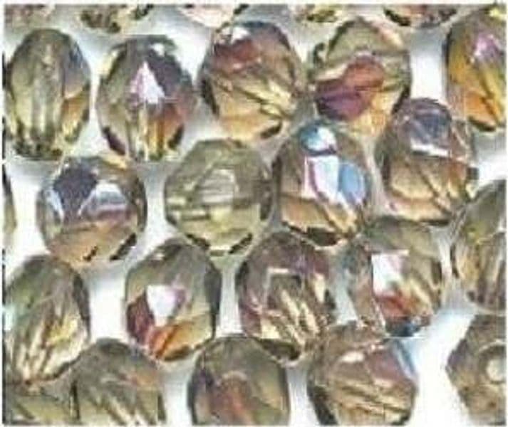 6-mm-Tondo-Sfaccettato-Perline-Di-Vetro-2525-fumo-ab-QTY-1