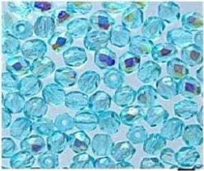 6-mm-Tondo-Sfaccettato-Perline-Di-Vetro-7080-Aqua-AB-QTY-1