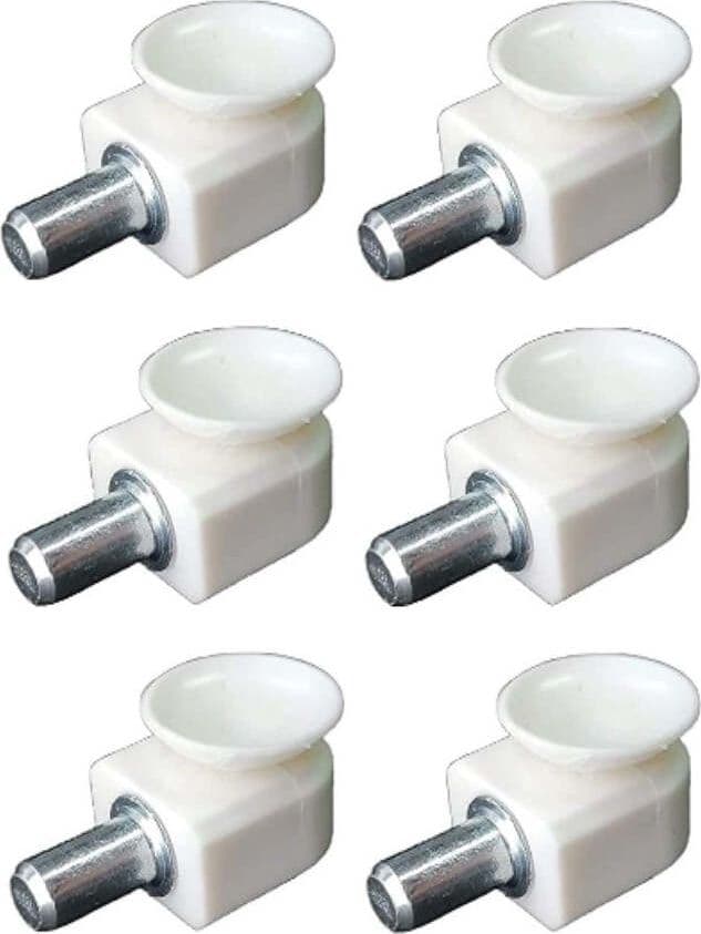 6-PEZZI---SUPPORTO-REGGIPIANO-CON-VENTOSA-IN-PLASTICA-BIANCA-13x15MM---CON-PERNO-DA-INCASSARE-IN-ACCIAIO-Ø5MM
