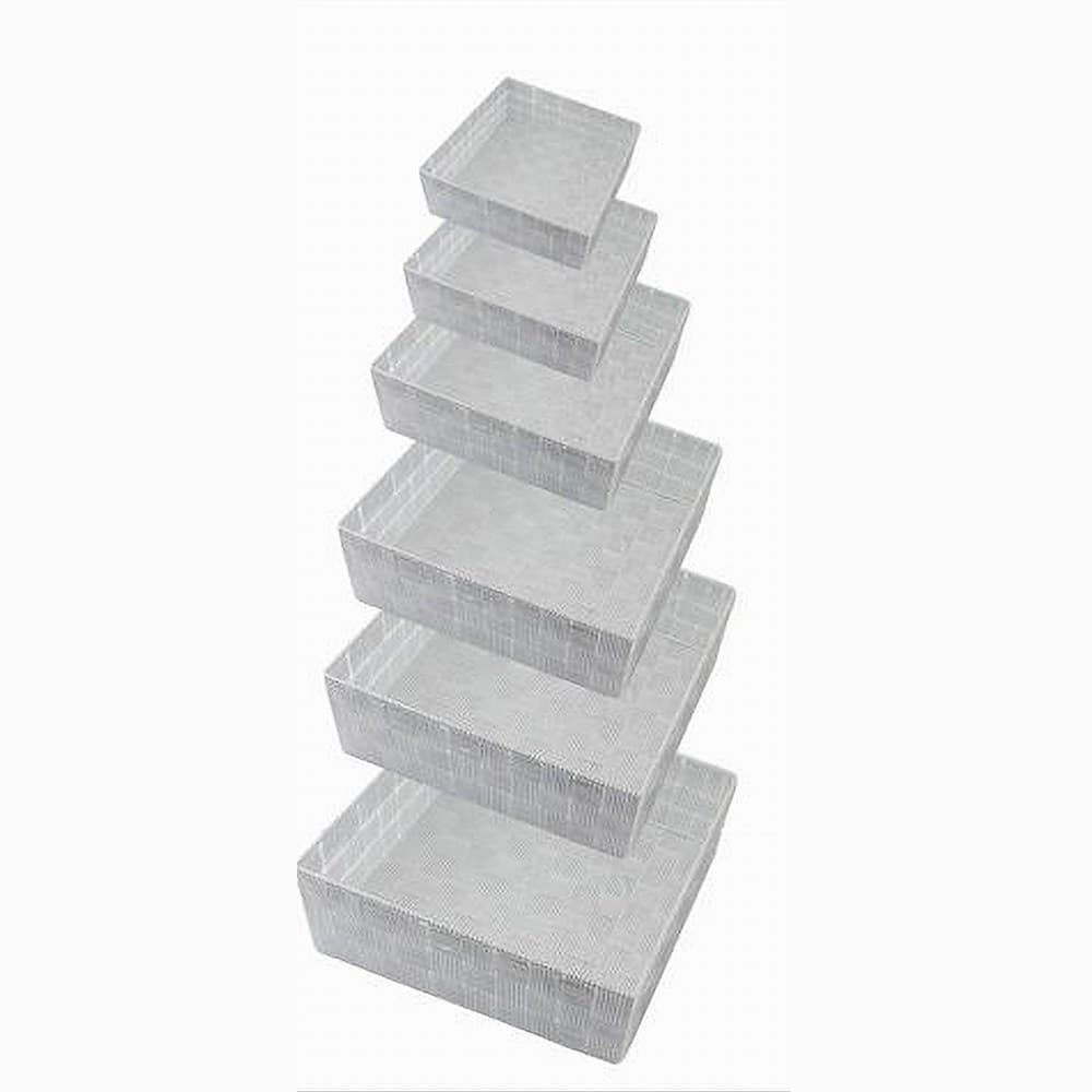 6 PZ SCATOLA IN TESSUTO CONTENITORI ORGANIZER BAGNO ARMADIO GRIGIO CHIARO 79072 in Organizer per cassetti Trade Shop italia - Napoli, commercioVirtuoso.it