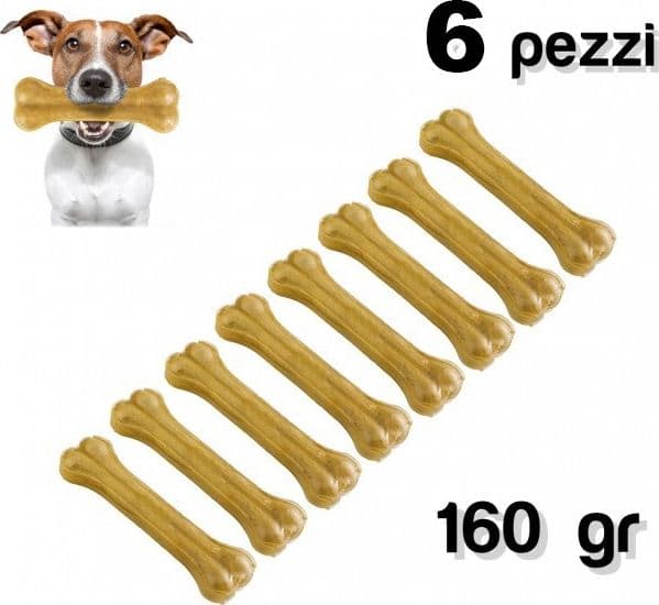 6 PZ SNACK A FORMA DI OSSO ANTISTRESS PER CANI DI PICCOLA MEDIA TAGLIA 8 CM