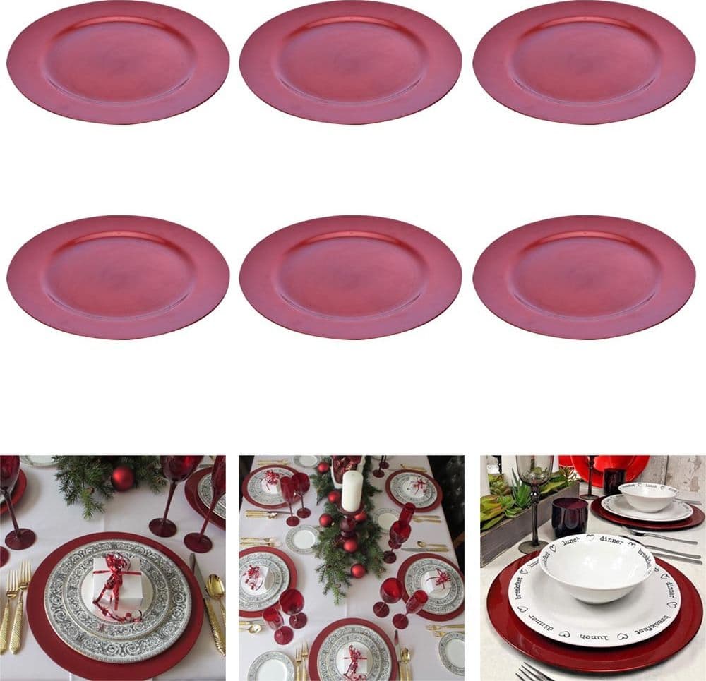 6 X Sottopiatti Natalizi In Plastica 33cm Decorazioni Natale Per La Tavola Rosa Casa e cucina/Stoviglie/Piatti ciotole e vassoi/Piatti per servire/Piatti/Sottopiatti Trade Shop italia - Napoli, Commerciovirtuoso.it