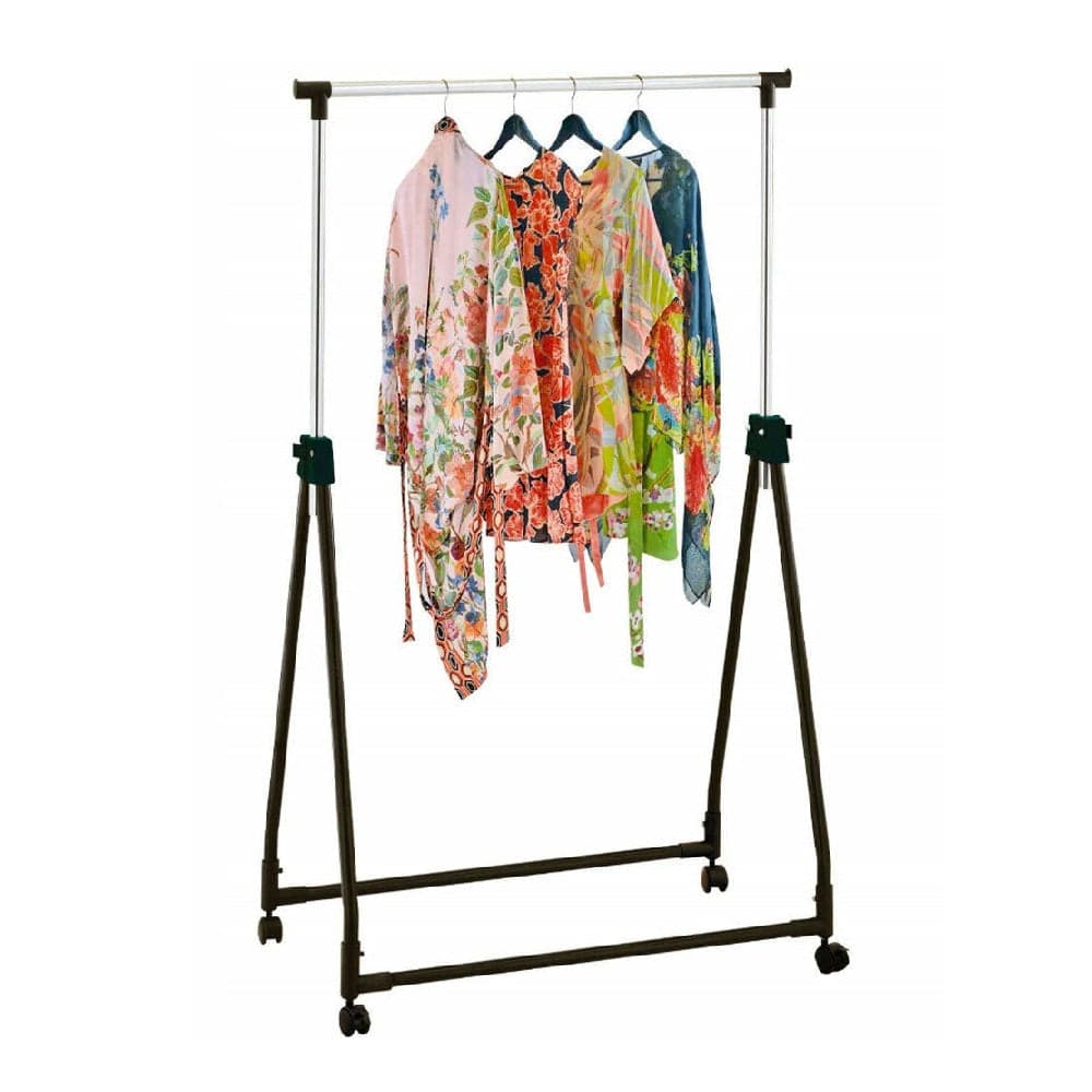 Appendiabiti Pieghevole 4 Ruote Asta Allungabile Regolabile 90x40 H93-170cm Nero in Stand appendiabiti Danyx - Casoria, commercioVirtuoso.it