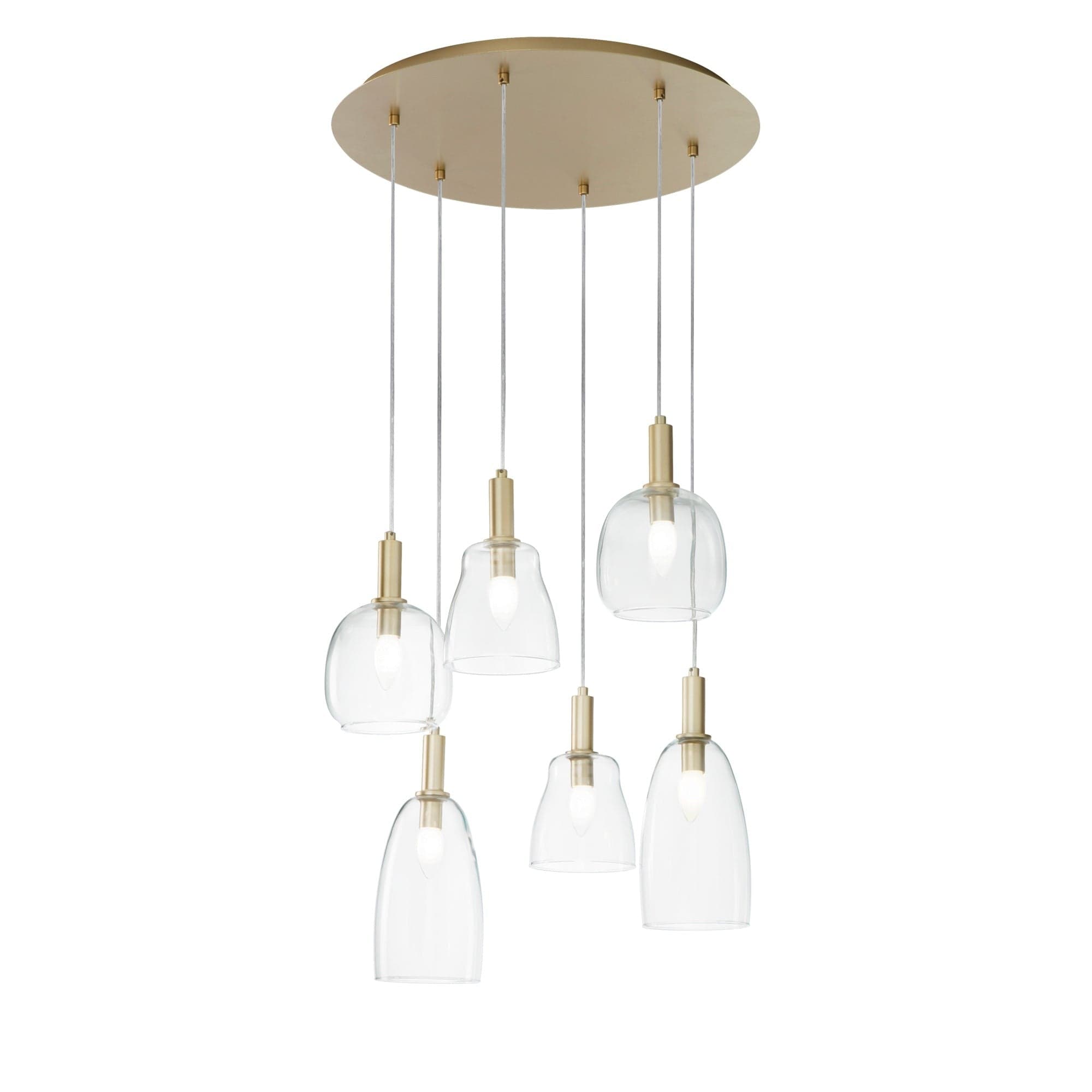 Lampadario a sospensione , sei diffusori Oro 6Xe14 60X50X150Cm in Lampade a sospensione Led Mall Home - Napoli, commercioVirtuoso.it