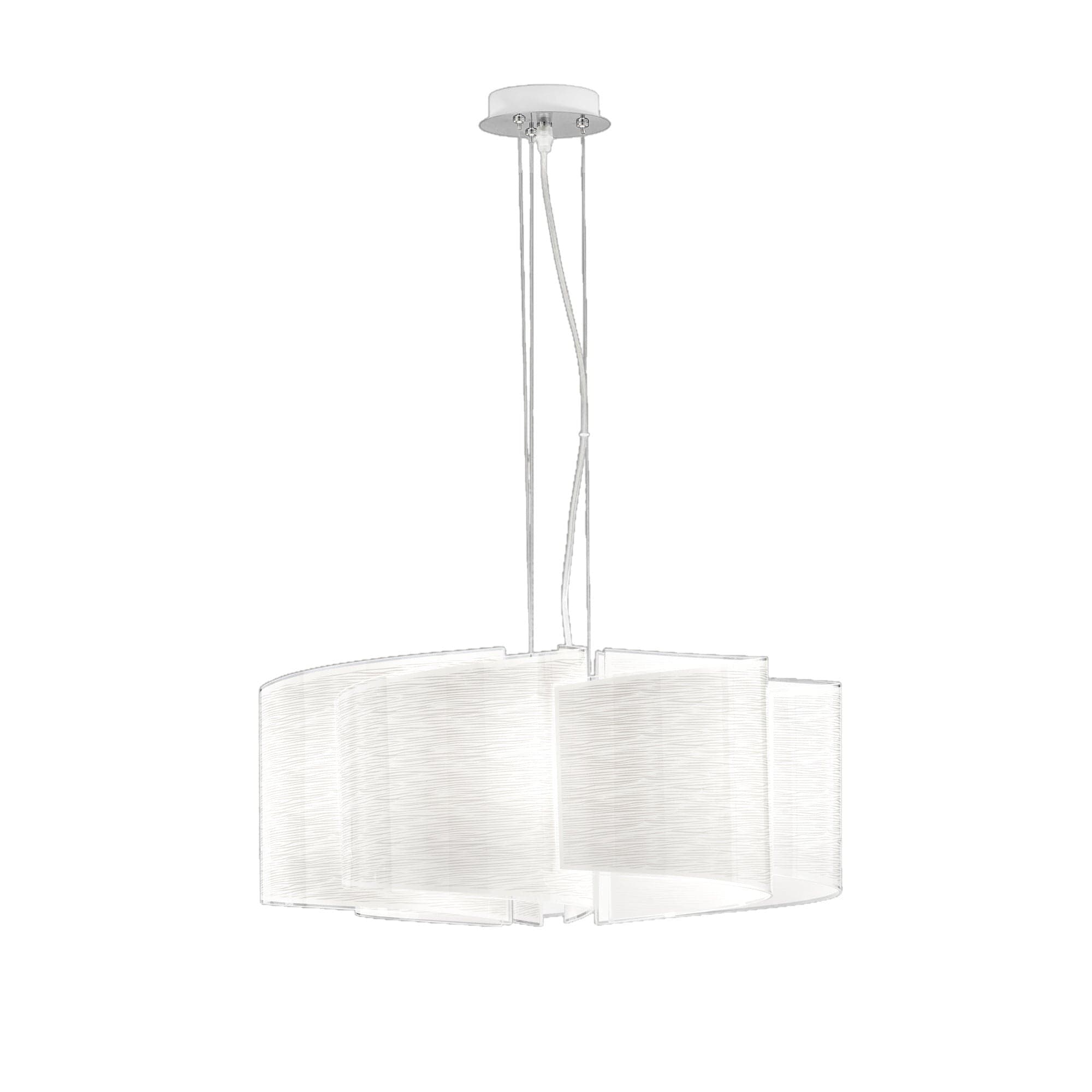 Lampadario a sospensione in vetro decorato 6XE27 130X60X25 CM in Lampade a sospensione Led Mall Home - Napoli, commercioVirtuoso.it