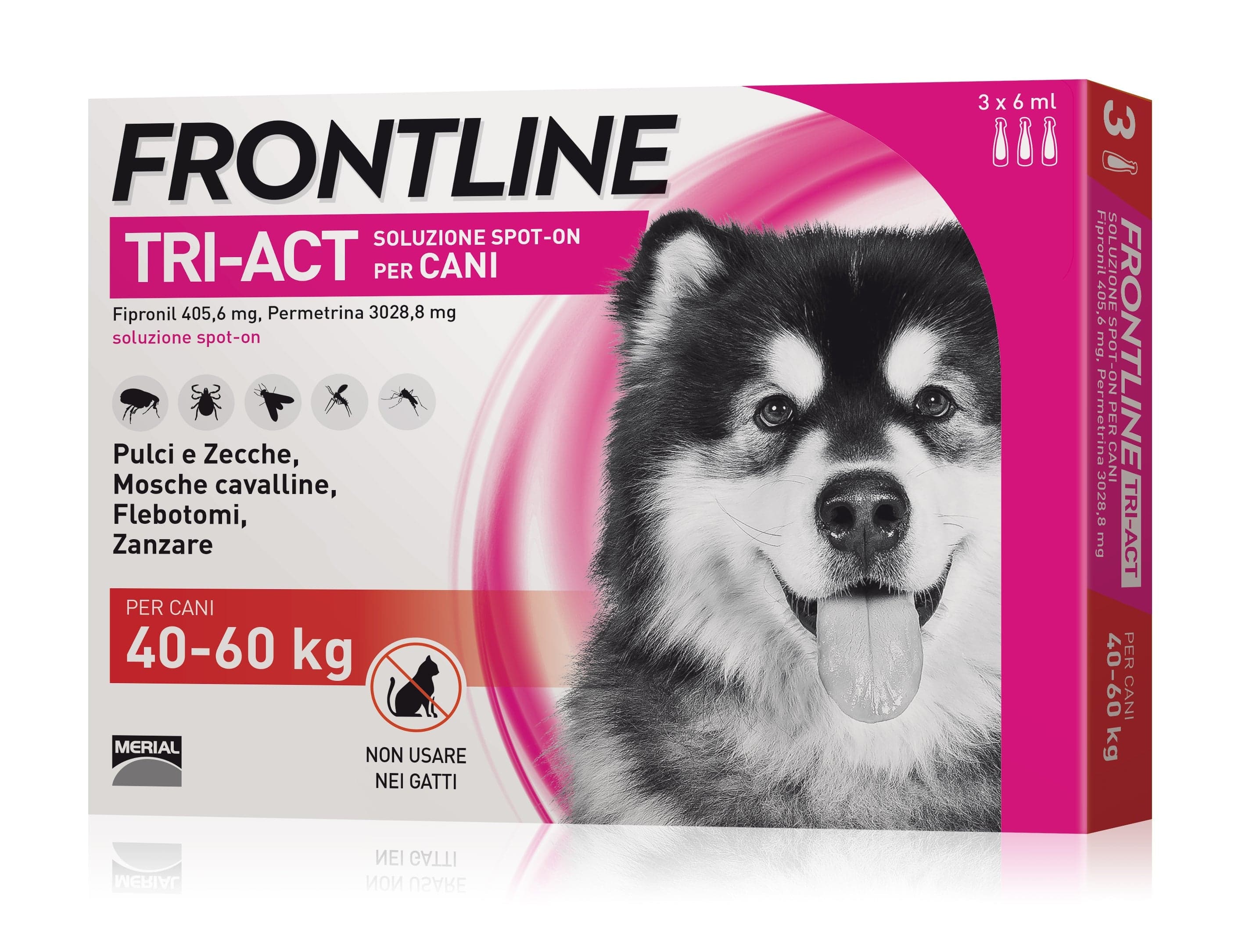 Frontline Antiparassitario Tri-Act Per Cani 40÷60 Kg. (Cf. 3 Pipette) in Pipette antiparassitarie BricoGo - Marano di Napoli, commercioVirtuoso.it