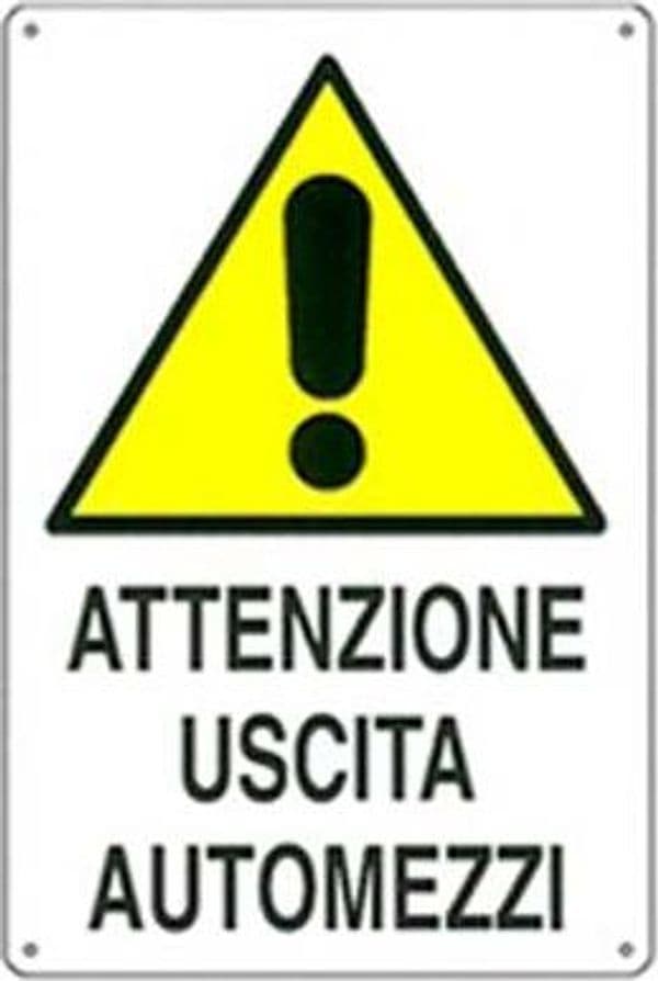 Targa Segnaletica Uscita Automezzi - Pp Cm 40X60- 10 Pezzi in Segnaletica antinfortunistica BricoGo - Marano di Napoli, commercioVirtuoso.it