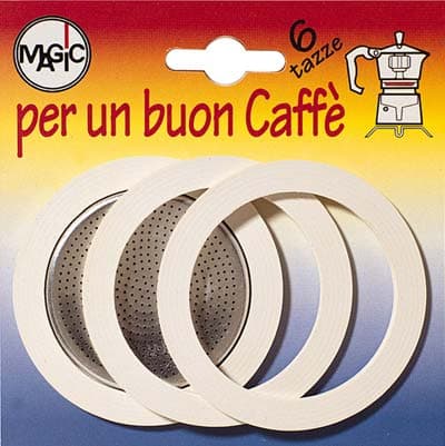 Guarnizione + Filtro Moka - Tazze 6 Cf=Pz 3+1 Filtro- 12 Confezioni in Moke e caffettiere BricoGo - Marano di Napoli, commercioVirtuoso.it