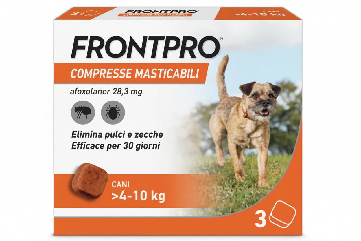 Frontpro Compresse Masticabili Per Cani Kg.410 Confezione 3 Compresse Frontpro in Compresse antipulci BricoGo - Marano di Napoli, commercioVirtuoso.it