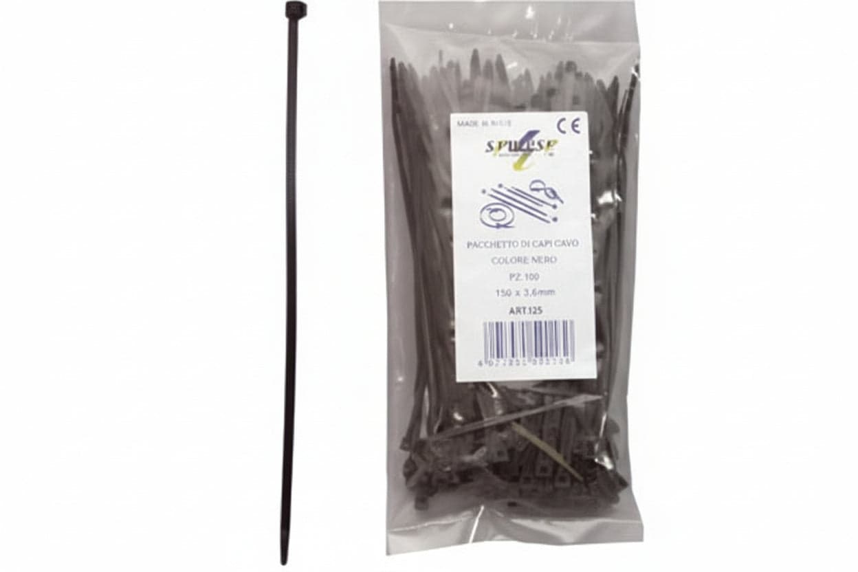 Fascette Nylon Nere- - Mm.7,5X350 - 1 Busta Syntesy in Stringicavi BricoGo - Marano di Napoli, commercioVirtuoso.it
