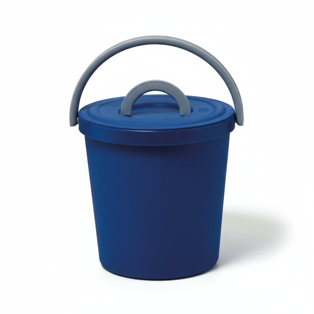 Pattumiera Con Coperchio Lt.15- - Ø Cm.32X32H., Colore Blu - 5 Pezzi Ics in Pattumiere da cucina BricoGo - Marano di Napoli, commercioVirtuoso.it