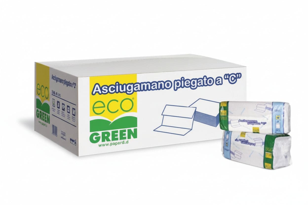Carta Asciugamani Piegata a C Eco Bianco 20 Pezzi
