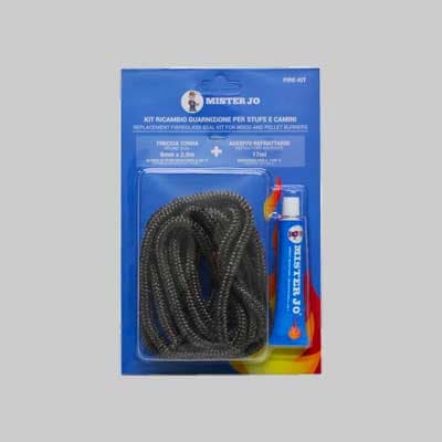Kit Ricambio Treccia + Silicone Alta Temperatura Ml 60 - Ø 8X2,5 Mt in Sigillanti per caminetto e forno BricoGo - Marano di Napoli, commercioVirtuoso.it