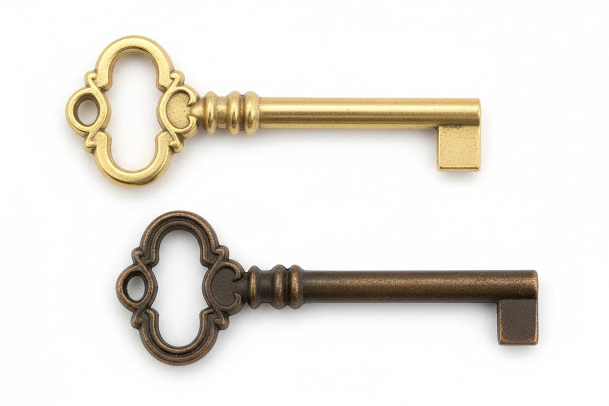 Chiavi Per Mobili Mod.33727 In Ottone- - Mm.27X69 Lunghezza Gambo Mm.42 Ottone Lucido - 5 Pezzi Metalstyle in Serrature BricoGo - Marano di Napoli, commercioVirtuoso.it