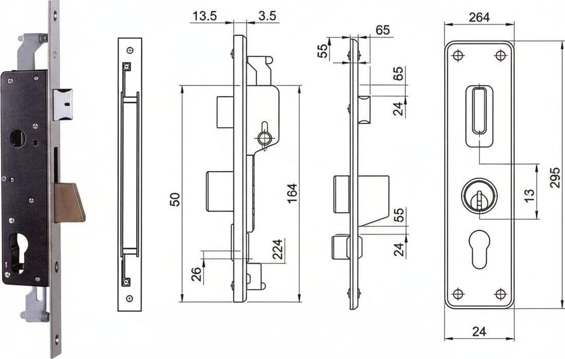 Serratura Triplice Infilare Per Montanti E Pers. C/Quadro E Scr. 783 Mm.30 (783301Ifz) Iseo in Serrature a incastro BricoGo - Marano di Napoli, commercioVirtuoso.it