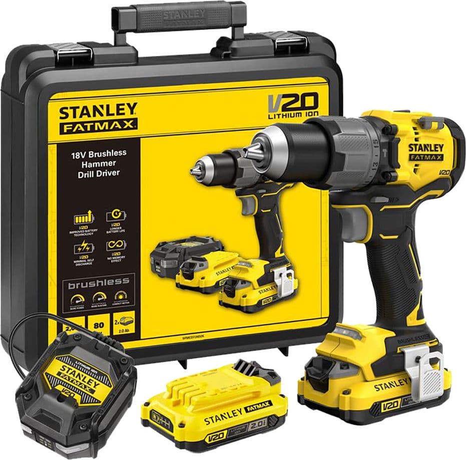 Trapano Avvitatore A Batteria 'Sfmcd726D2K-Qw' 18V - 2,0 Ah Litio - Stanleyfatmax in Trapani avvitatori BricoGo - Marano di Napoli, commercioVirtuoso.it