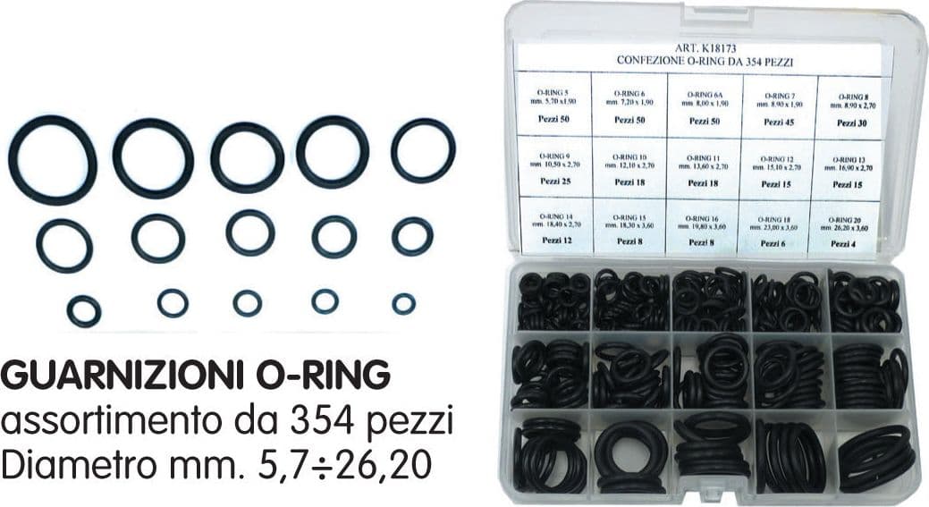Cassetta O-Ring Mista 354 Pz- Amaflex- 1,0 Confezione in Anelli per rubinetti BricoGo - Marano di Napoli, commercioVirtuoso.it