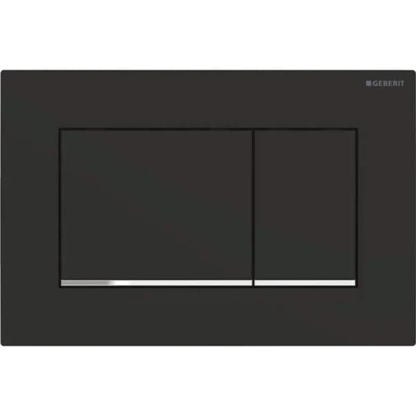 Placca Di Copertura 2 Tasti Sigma 30 Geberit Nero Opa./Bordo Inf. Cromato in Placche per interruttori BricoGo - Marano di Napoli, commercioVirtuoso.it