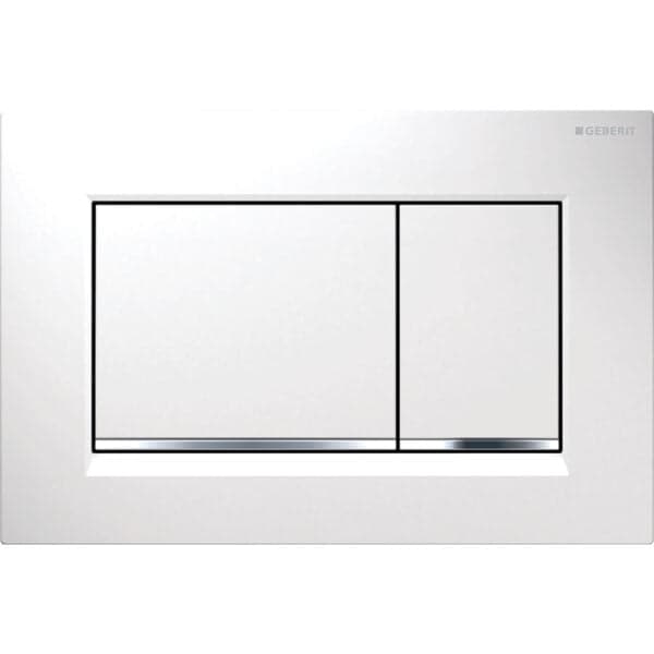 Placca Di Copertura 2 Tasti Sigma 30 Geberit Bianco Bordo Inf. Cromo Lucido in Accessori e parti BricoGo - Marano di Napoli, commercioVirtuoso.it