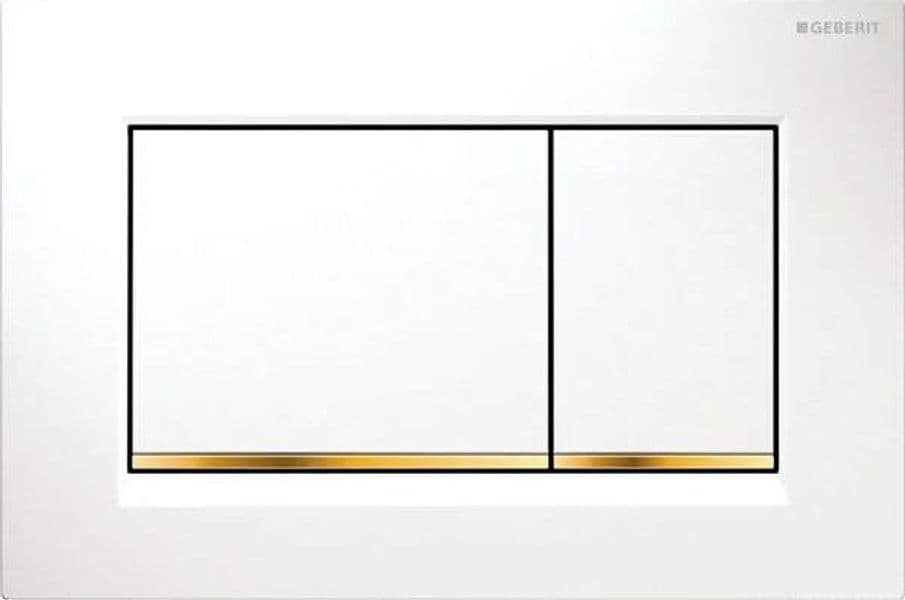 Placca Di Copertura 2 Tasti Sigma 30 Geberit Bianco Bordo Inf. Oro in Placche per interruttori BricoGo - Marano di Napoli, commercioVirtuoso.it