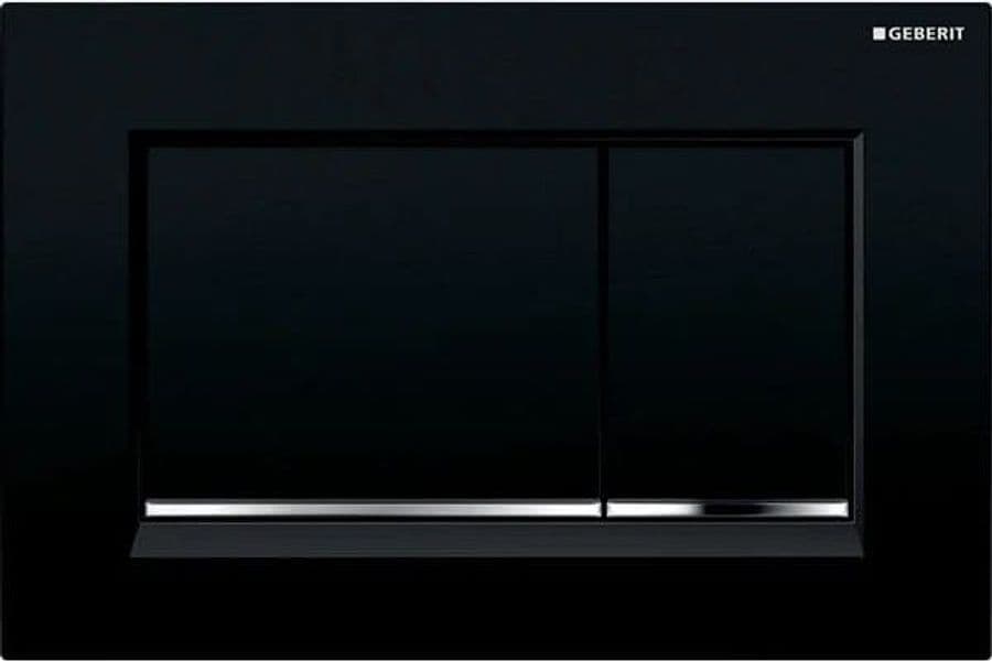 Placca Di Copertura 2 Tasti Sigma 30 Geberit Nero Bordo Inf. Cromo in Placche per interruttori BricoGo - Marano di Napoli, commercioVirtuoso.it