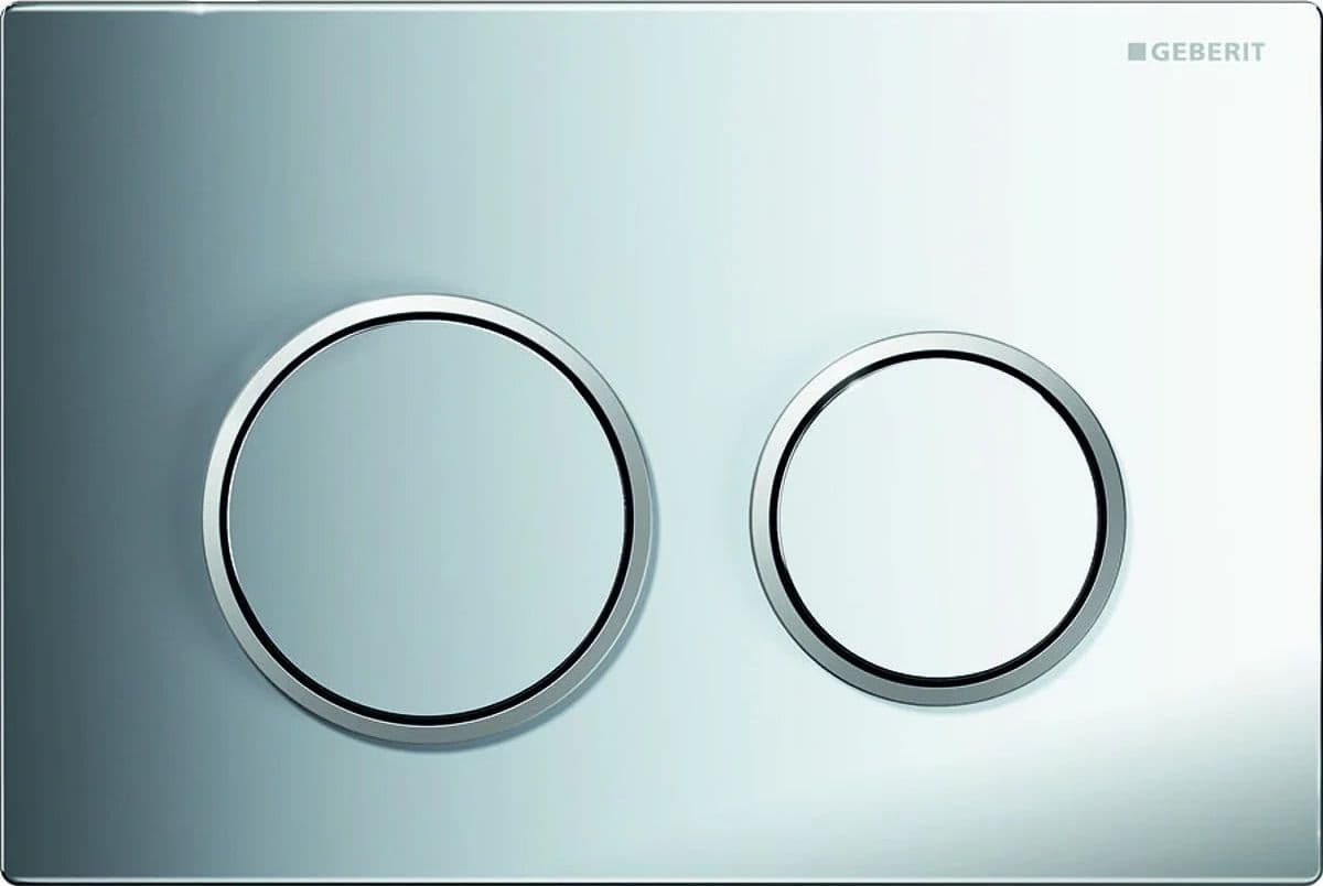 Placca Di Comando Omega 20 Doppio Tasto Cromo Lucido Cromo Satinato Geberit 115.085.Kh.1 in Placche per interruttori BricoGo - Marano di Napoli, commercioVirtuoso.it