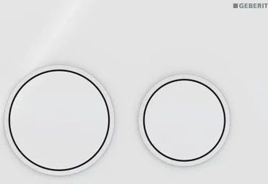Placca Di Comando Omega 20 Doppio Tasto Bianco Bianco Opaco Geberit 115.085.11.1 in Placche per interruttori BricoGo - Marano di Napoli, commercioVirtuoso.it