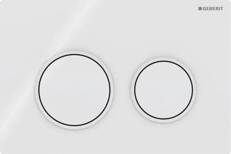 Placca Di Comando Omega 20 Doppio Tasto Bianco Bianco Opaco Geberit 115.085.11.1 in Placche per interruttori BricoGo - Marano di Napoli, commercioVirtuoso.it