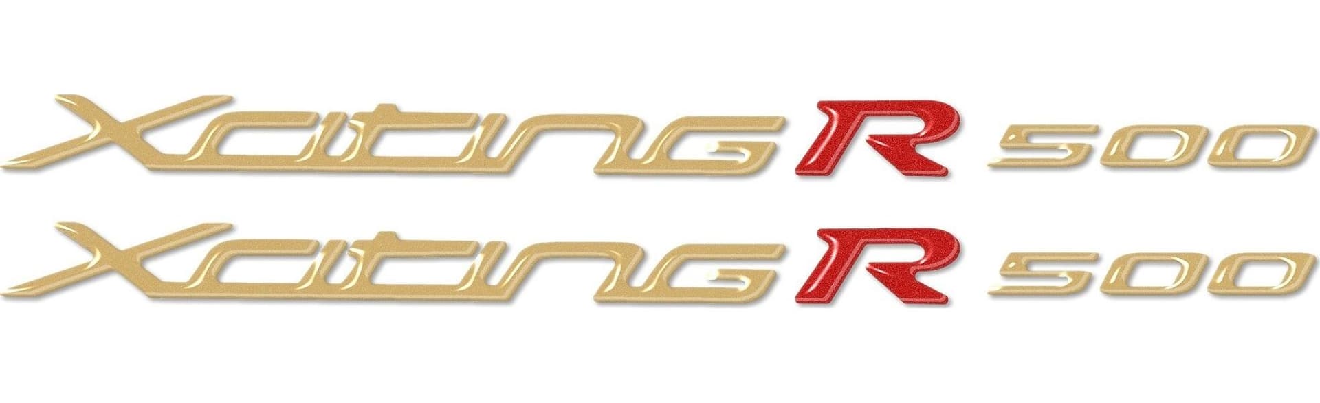 2 ADESIVI in GEL 3D COPPIA SCRITTE XCITING R 500 compatibili per Scooter KYMCO in Decalcomanie adesivi e magneti LabelBike - Bibbiano, commercioVirtuoso.it