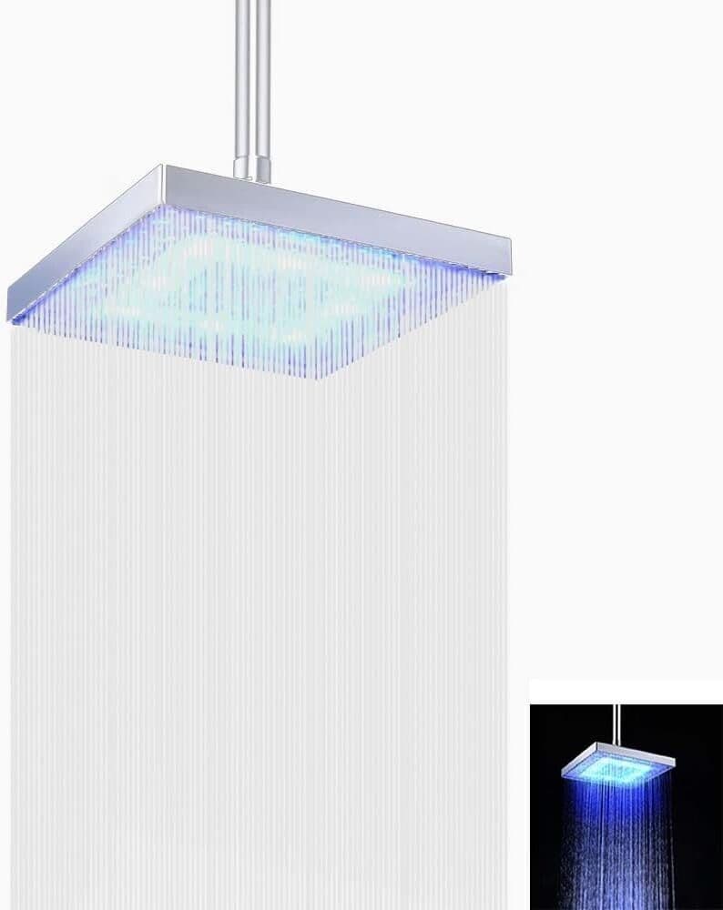 Soffione doccia Led, quadrato cambia colore sensore di temperatura della doccia in Telefoni doccia CL Store - Battipaglia, commercioVirtuoso.it