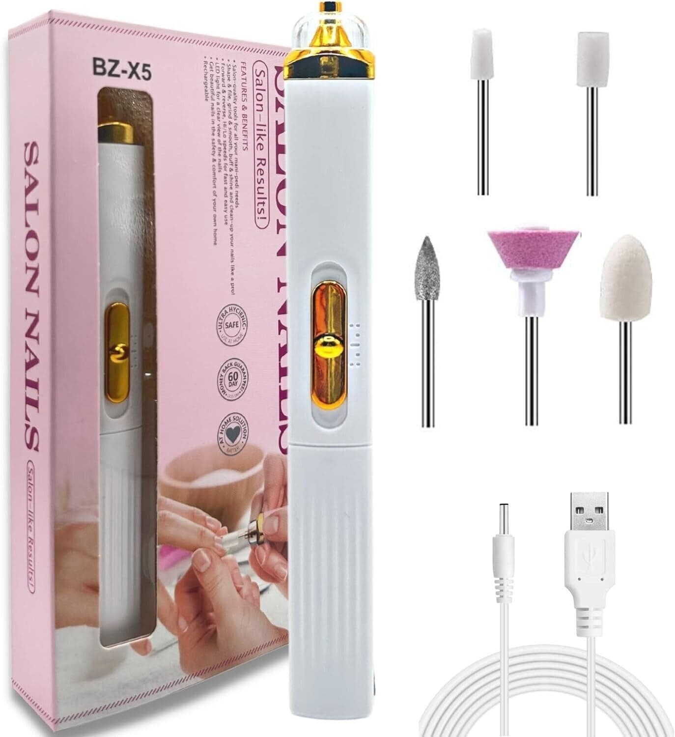 Fresa per Unghie Professionale 5 in 1 Lima per Unghie Elettrico, Velocità in Frese per unghie CL Store - Battipaglia, commercioVirtuoso.it