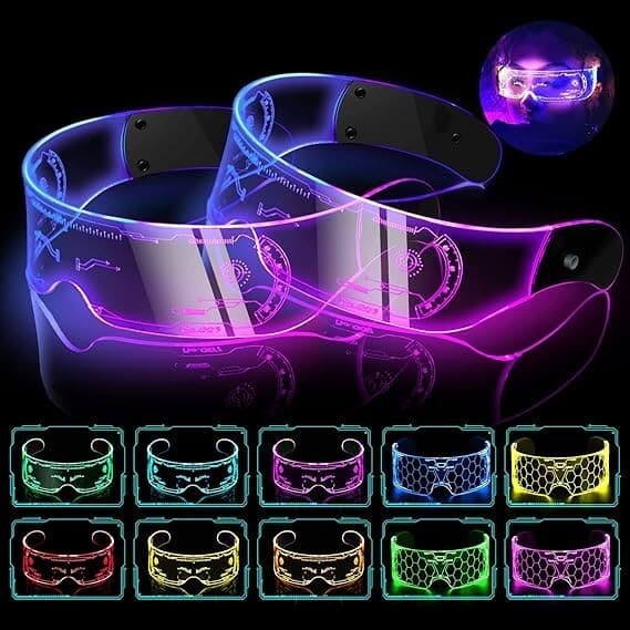 Occhiali luminosi a LED Flintronic luminosi al neon cyberpunk per cosplay dimmer in Occhiali CL Store - Battipaglia, commercioVirtuoso.it
